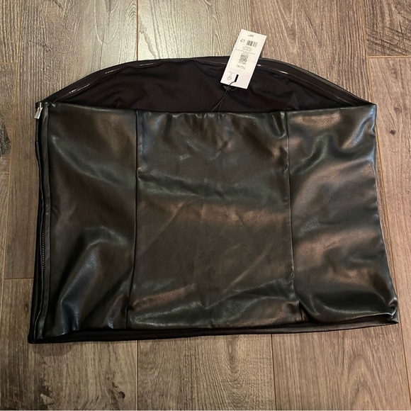 NWT Dynamite strapless top tube top faux leather women’s XL strapless tank top - Picture 2 of 8